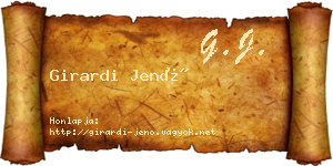 Girardi Jenő névjegykártya